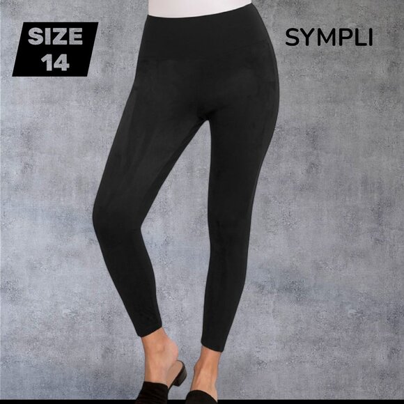 SYMPLI - Cinch Foxy Legging (Faux Suede) - Black - Size 14 - NWT - Picture 1 of 3